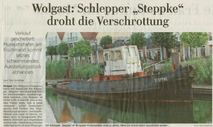 Schlepper Steppke soll gerettet werden